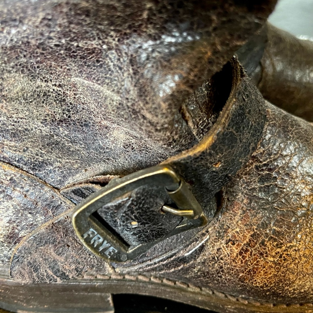 Frye Brown Leather Combat Boots - Picture 7 of 11